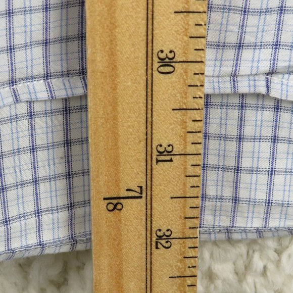 Banana Republic* Men's Long Sleeve Button Down Curved Hem Plaid Shirt~Size Large - Picture 7 of 9